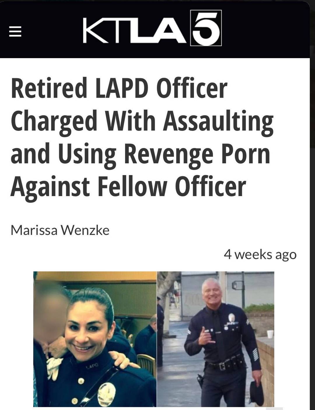 Male cop exposed female cop with revenge porn | Scrolller