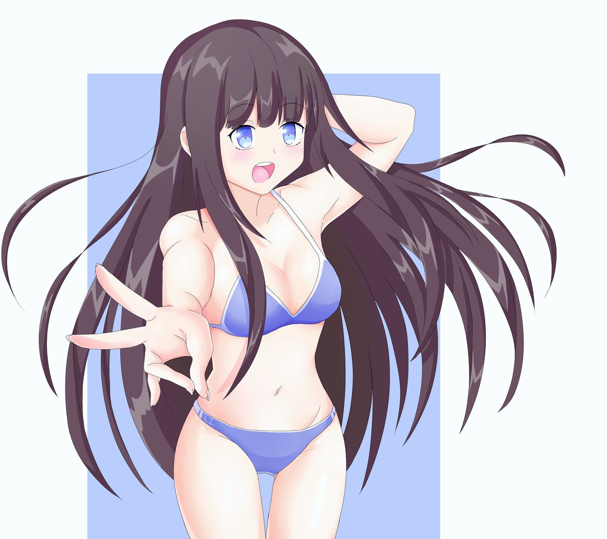 OC I drew Long Island from Azur Lane in a swimsuit Scrolller